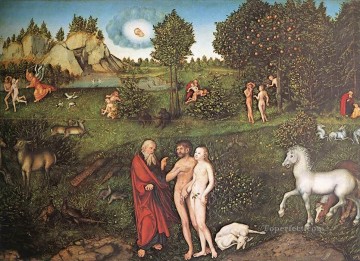 Lucas Cranach the Elder Painting - The Paradise Lucas Cranach the Elder